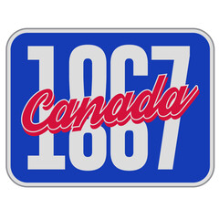 Canada 1867 Confederation Typography &mdash; Vintage Canadian Year Text Graphic Design