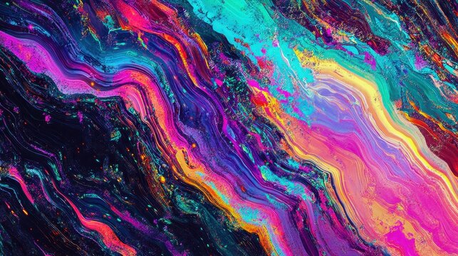 A digital glitch overlay distorting vibrant light patterns for an edgy festival background