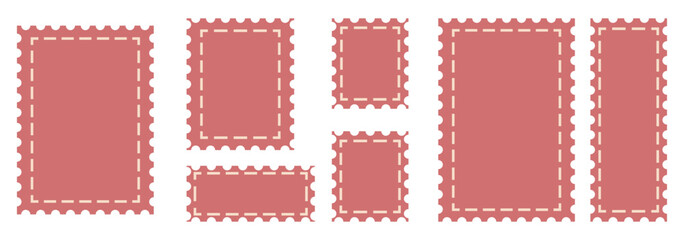 Postage stamp collection. Vector illustration