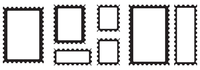 Postage stamp collection. Vector illustration