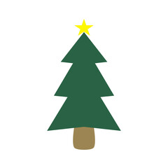 christmas tree icon, simple flat style, vector illustration, symbol, design logo template pictogram, for ui or ux isolated on white for mobile app, editable