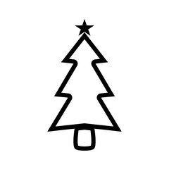 christmas tree icon, simple flat style, vector illustration, symbol, design logo template pictogram, for ui or ux isolated on white for mobile app, editable
