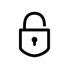 Unlocked padlock icon with simple and modern design