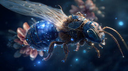 Octopus in dark sea environment with insect-like detail