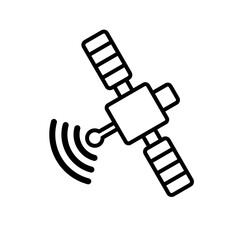 satellite icon, simple flat style, vector illustration, symbol, design logo template pictogram, for ui or ux isolated on white for mobile app, editable