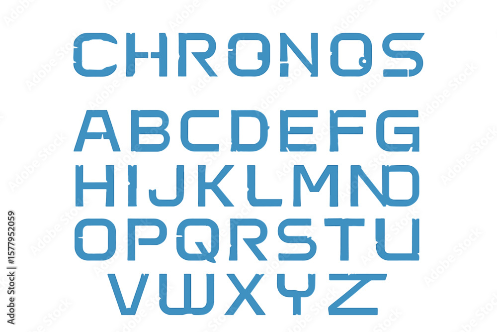 Poster chronos is a futuristic alphabet font that embodies abstract technology, often utilized in digital s