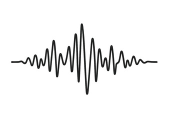 Vector illustration of audio equalizer technology and pulse musical, featuring black music sound waves isolated on a white background