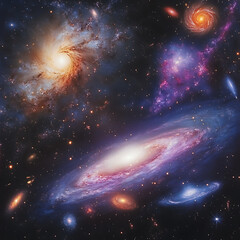 Nebula background with electric light streams high resolution picture