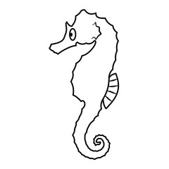 seahorse icon, simple flat style, vector illustration, symbol, design logo template pictogram, for ui or ux isolated on white for mobile app, editable