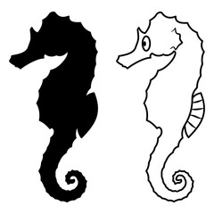 seahorse icon, simple flat style, vector illustration, symbol, design logo template pictogram, for ui or ux isolated on white for mobile app, editable