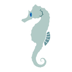 seahorse icon, simple flat style, vector illustration, symbol, design logo template pictogram, for ui or ux isolated on white for mobile app, editable
