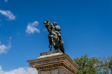Barcelona, Spain-April 21, 2025. The monument to General Prim in Parc de la Ciutadella, Barcelona,...