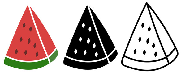 watermelon icon, simple flat style, vector illustration, symbol, design logo template pictogram, for ui or ux isolated on white for mobile app, editable