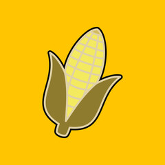 corn icon, simple flat style, vector illustration, symbol, design logo template