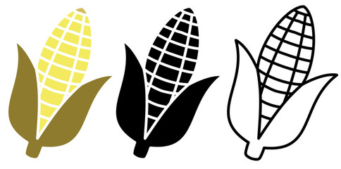 corn icon, simple flat style, vector illustration, symbol, design logo template pictogram, for ui or ux isolated on white for mobile app, editable