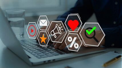 Digital marketing strategy. Announce promotions and campaigns via email and social media. Marketer...