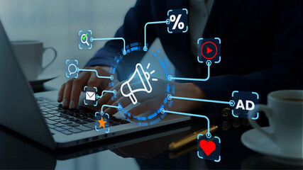 Digital marketing strategy. Announce promotions and campaigns via email and social media. Marketer...