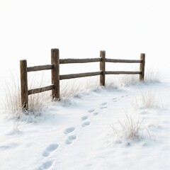 fence in snow