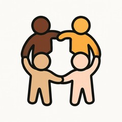 paper people holding hands