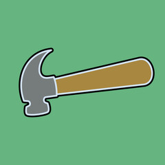 simple flat style hammer icon