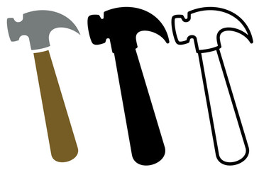 hammer icon, simple flat style, vector illustration, symbol, design logo template pictogram, for ui or ux isolated on white for mobile app, editable