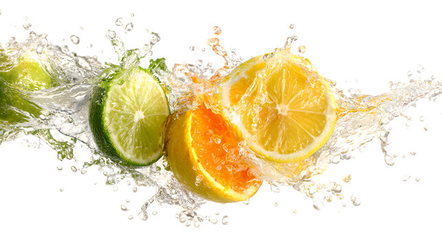 Citrus Splash, isolate on white background  - Powered by Adobe