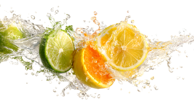 Citrus Splash, isolate on white background 