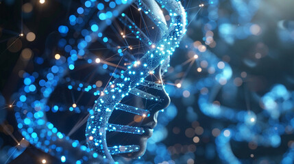 Personalized gene therapy with AI-modified DNA strands in genetic engineering laboratory for molecular medicine breakthrough