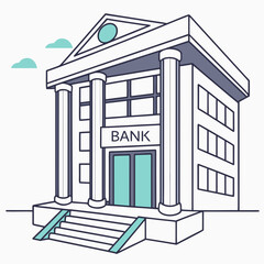 3D bank building icon