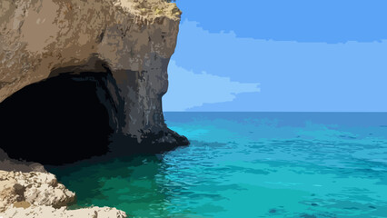 Fototapeta premium Cave in the ocean