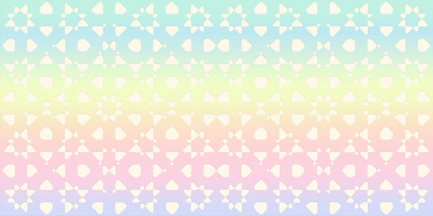 Blossom Rainbow Pastel Geometric Seamless Pattern.  Vintage Colorful lace  background for decoration. digital art.