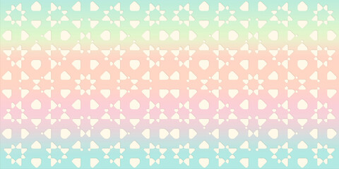 Blossom Rainbow Pastel Geometric Seamless Pattern.  Vintage Colorful lace  background for decoration. digital art.