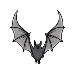 Fototapeta premium Cheerful bat flying with wide wings and a joyful expression on a transparent background