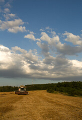 A tractor in a field