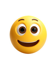 Fototapeta premium Grinning with smiling eyes, 3D emoji style, expressive facial illustration, isolated on white background 