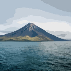 Mountain next to the sea