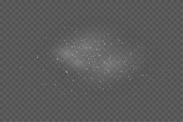 Dark glitter texture with scattered silver sparkles on transparent background