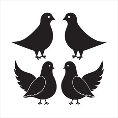 Fototapeta premium mourning dove icon silhouette vector