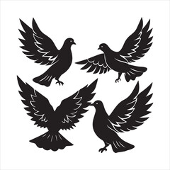 Fototapeta premium mourning dove icon silhouette vector