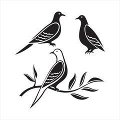 Obraz premium mourning dove icon silhouette vector