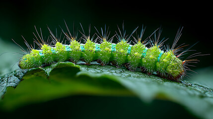 Fototapeta premium green caterpillar on a leaf