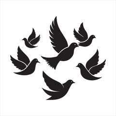 Fototapeta premium mourning dove icon silhouette vector