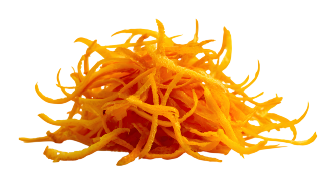 Orange Zest, isolate on white background 