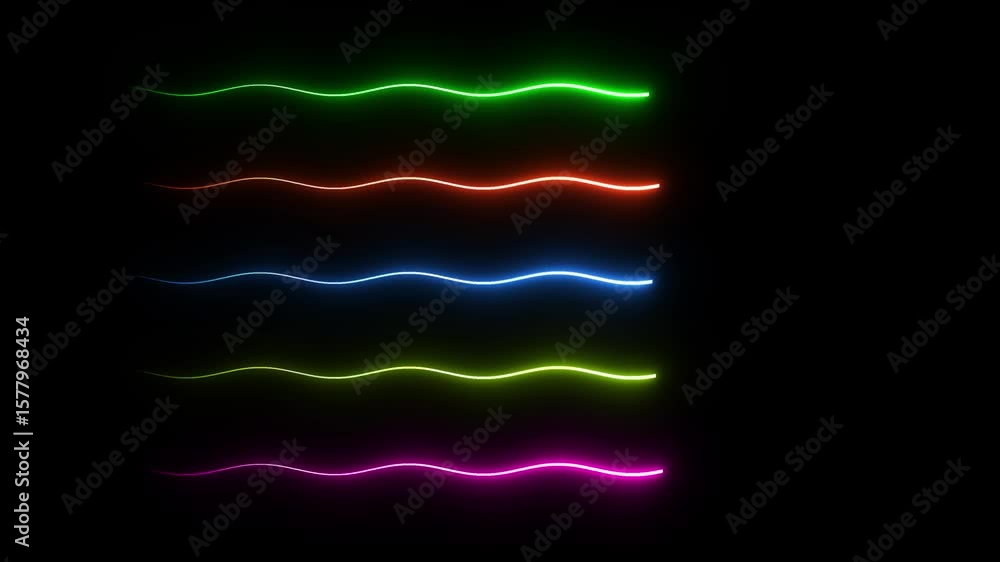 Poster abstract glowing rainbow colour neon wave lines motion background. neon lights blinking lines moving