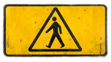 Ped Xing (Pedestrian Crossing) sign, isolated on white background