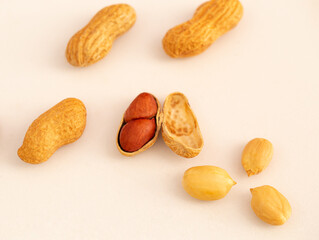 peanuts on white background