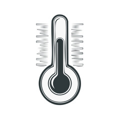 Stylized Thermometer Illustrating Temperature with Linear Markings Indicating Measurement