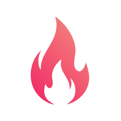 Gradient Flame Graphic Icon, Fire Element, Red Color, Symbol, Hot, Shape