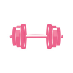 Obraz premium Pink Dumbbell for Strength Training Fitness Exercise and Weightlifting Design Element