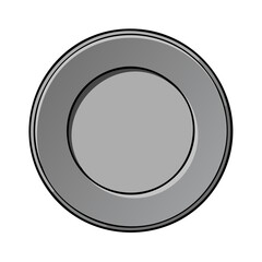 Simple Metallic Grey Plate Close-up, Dinnerware and Circular Surface